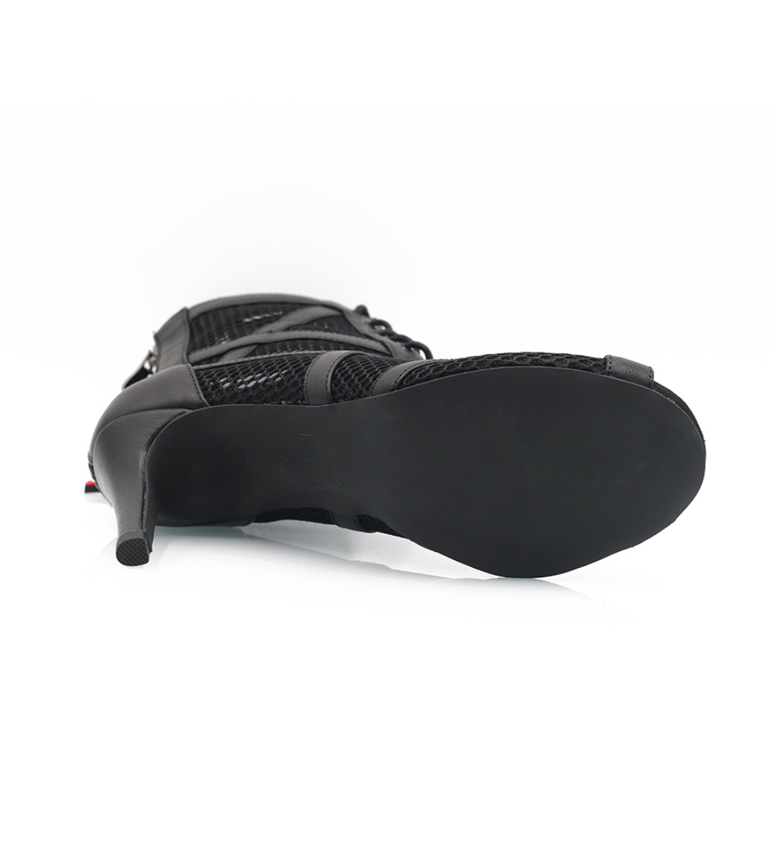 Close-up of Vanquish 3.5 flexible resin sole and 3.5 inch stiletto heel